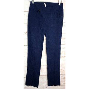 Navy Blue Stretch Paisley Pants for Women: Lulu B's Colorful and Comfortable